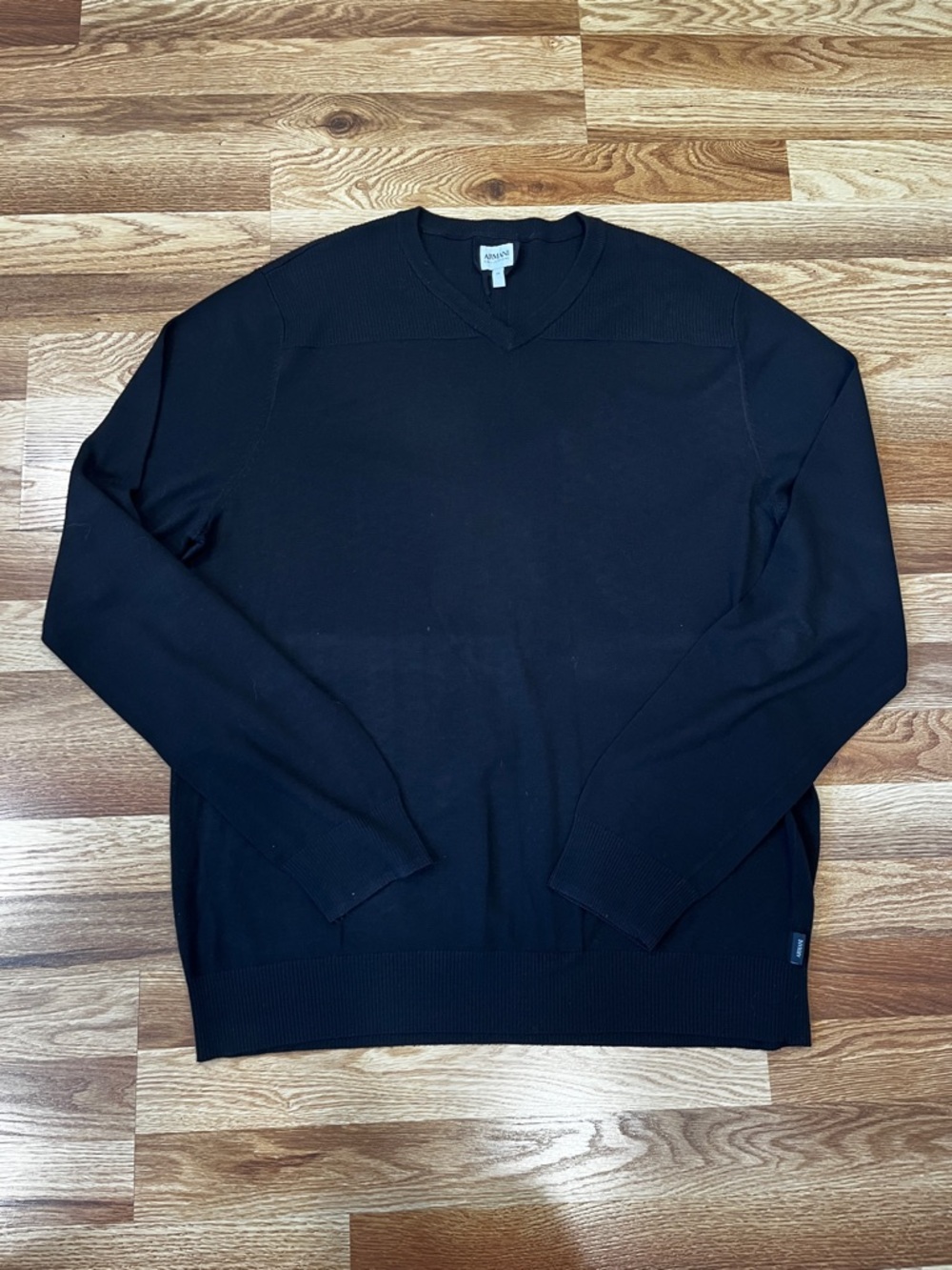 Armani Collezioni Black V-Neck Men's Sweater